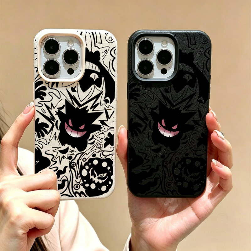 Ốp Lưng Cho Samsung Galaxy S26 Plus Ultra FE S23 S24 S25 Plus Ultra A57 A37 A27 A07 A17 A15 Ốp Lưng Pokemon Gengar Silicon Mềm Da PU Màu Trơn Chống Sốc Matte Hoạt Hình