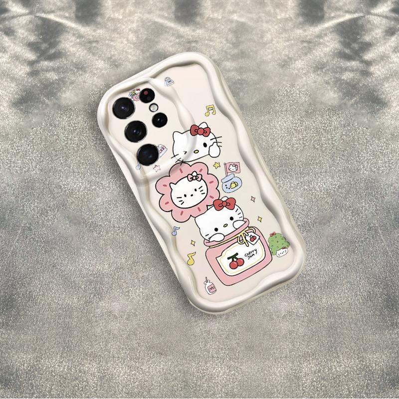 Thích Hợp Cho Samsung S20 S21 S22 S23 S24 S25 S26 + FE Plus Ultra 3D Bảo Vệ Mềm TPU Kitty Cat Vỏ Điện Thoại Chống Sốc