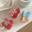Kẹp Cá Mập Nhựa WEETW, Kẹp Tóc Acrylic Vuốt Tóc Anh Đào, Hình Học Retro Trái Cây Lớn Tóc Lấy Kẹp Bé Gái