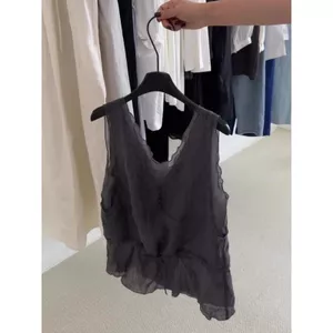 Áo Vest không tay cổ chữ V phù hợp thời trang phiên bản Hàn Quốc, cảm giác mát mẻ Áo khoác ngoài màu đen siêu đẹp Giảm tuổi