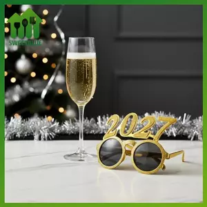 SWEET 2027 Số Kính Mắt Chúc Mừng Năm Mới Kính Kim Cương Lấp Lánh Kính Mát Cosplay Chống Đỡ Xmas Trang Trí Tiệc Kính Ngộ nghĩnh n