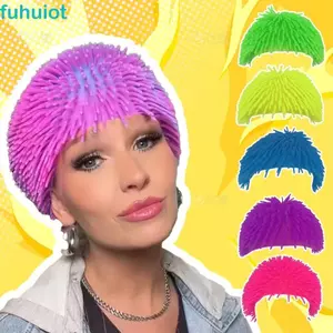 FUHUIOT Mũ Bơi Ngộ nghĩnh, Thiết Kế Tóc Dài Hình Urchin Biển Mũ Bơi Bóng Nhọn, Nhiều Màu Độ Đàn Hồi Cao Giữ Tóc Khô Thoải Mái Phù Hợp Với Mũ Urchin Biển Phụ Kiện Bơi