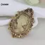 KUZHEN 1X Vintage Cameo Phong Cách Victoria Pha Lê Tiệc Cưới Nữ Mặt Dây Chuyền Thổ Cẩm Pin HOT