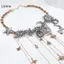 LUImo Phóng Đại Nhiều Lớp sel Mặt Dây Chuyền Nelace Với Mặt Trời Mặt Trăng Và Thiết Kế Kim Cương Đầy Đủ Cho Nữ Phong Cách Boho SBS