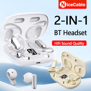 Tai nghe Bluetooth kép 2 trong 1 HiFi Audio Tuổi thọ pin dài Giảm tiếng ồn thông minh Hiển thị nguồn điện trong tai Tai nghe Bluetooth không dây