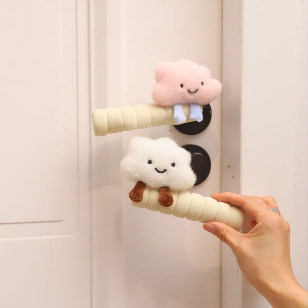 Găng tay nắm cửa chống va chạm Chống va chạm Chống tĩnh điện Đám mây dễ thương Trang trí cửa phòng ngủ Vỏ bảo vệ ổ đũa