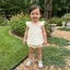 Bộ trang phục mùa hè hoa cho bé gái Áo ba lỗ cổ vuông Babydoll + Bộ quần short PP