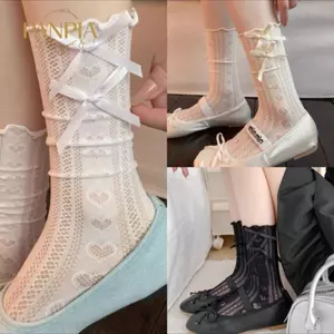 PNPIA- Mùa Hè Mỏng Màu Trơn Ngọt Ngào Gothic Mỏng Sos Dễ Thương Thoáng Khí Nơ Thời Trang Nhật Bản Giữa Sos