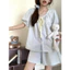 Bộ Đồ Ngủ Ngắn Tay VN, Phong Cách Hàn Quốc, Phong Cách Nữ, Xanh Ngọt Ngào, Quần Short Ngắn Tay Mỏng Mùa Hè, Đồ Loungewear, ins Style