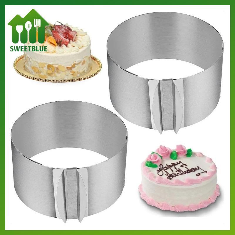 SWEET Khuôn bánh mousse tròn inox điều chỉnh được, vòng nướng bánh đa năng DIY, dụng cụ làm bánh chuyên dụng