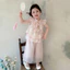 WHX [Chiều cao 90cm-140cm Thích hợp] Bộ đồ trẻ em Trung Quốc mới Quần áo trẻ em Bộ đồ hai mảnh phong cách Trung Quốc Bộ đồ hai mảnh