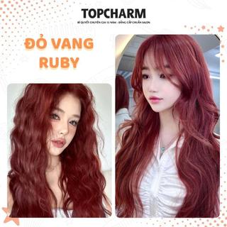 [NHIỀU DƯỠNG] Thuốc nhuộm tóc ĐỎ VANG RUBY màu trẻ trung Chamis chuẩn phủ bạc không cần tẩy tặng bộ dụng cụ