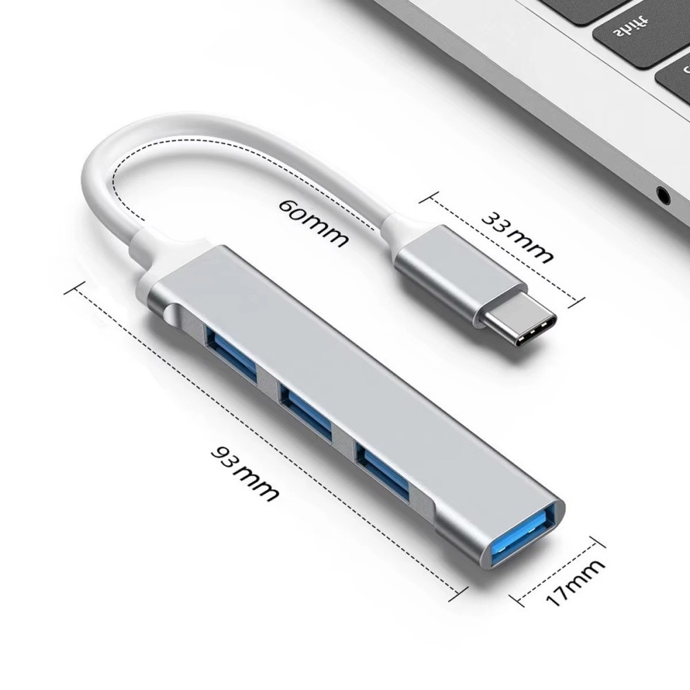 Bộ Chuyển Đổi USB 2 Trong 1 USB 3.0 Docking Ststion HUB 4 Cổng Bộ Chia USB Loại C Adapter Cho MacBook iPad iPhone Laptop Dây Chia