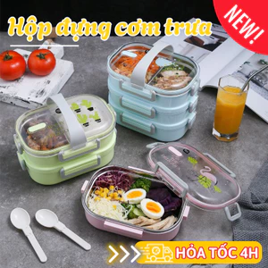 Hộp Đựng Cơm LUMERA HOME Inox 304 Chia 2 Ngăn, Nắp Khóa Chắc Chắn Dùng Lò Vi Sóng