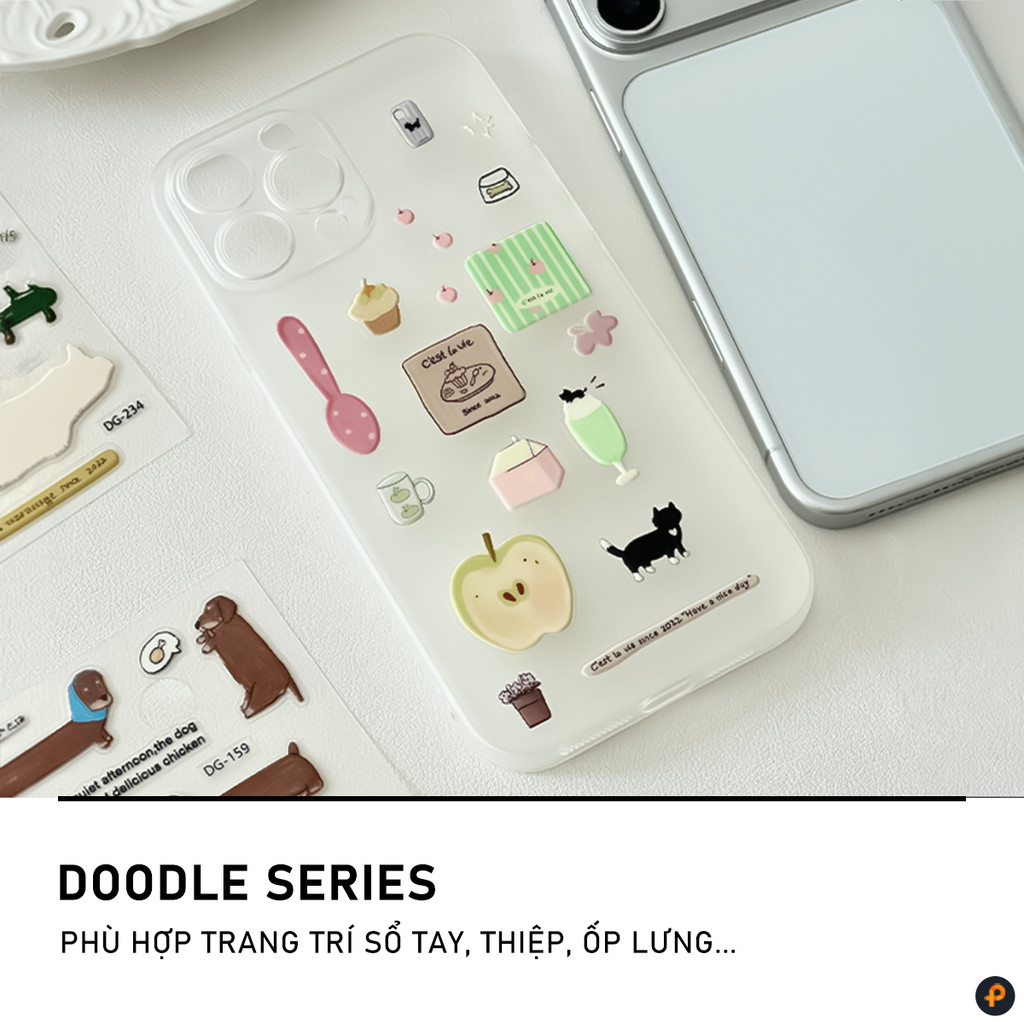 Sticker Nổi Dễ Thương Dùng Trang Trí Ốp Lưng Điện Thoại Phụ Kiện Laptop Máy Tính Bảng Thiệp Sổ Tay