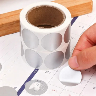 Nhãn dán cào kim loại bạc vàng, 300 cuộn 25mm Phim thẻ cào, Tiết lộ quà tặng, Cào để lộ phần thưởng