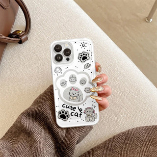 Ốp Lưng Mèo trong suốt rỗng ruộtiPhone 11 12 13 14 15 16 Pro X XR XS Max 7Plus 8Plus trong suốtbạch Suốt-GD