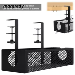 MARGREDY Bàn Cáp Tổ Chức, Khay Cáp Kim Loại Khay Quản Lý Dây Hạng Nặng, Có Thể Điều Chỉnh Độ Dày Kẹp Gắn Giá Đỡ Quản Lý Cáp Chịu Lực Mạnh Lưu Trữ Nhà Bếp
