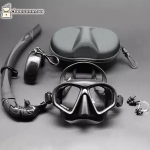 Bộ mặt nạ lặn tự do bằng kính cường lực Cheenm Bộ ống thở có thể gập lại Mặt nạ lặn loại J có gắn Camera VN
