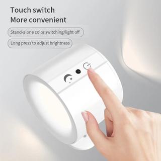 Đèn Tường RGB LED Không Dây Cảm Ứng Xoay 360° Đèn Ngủ 3 Màu Trang Trí