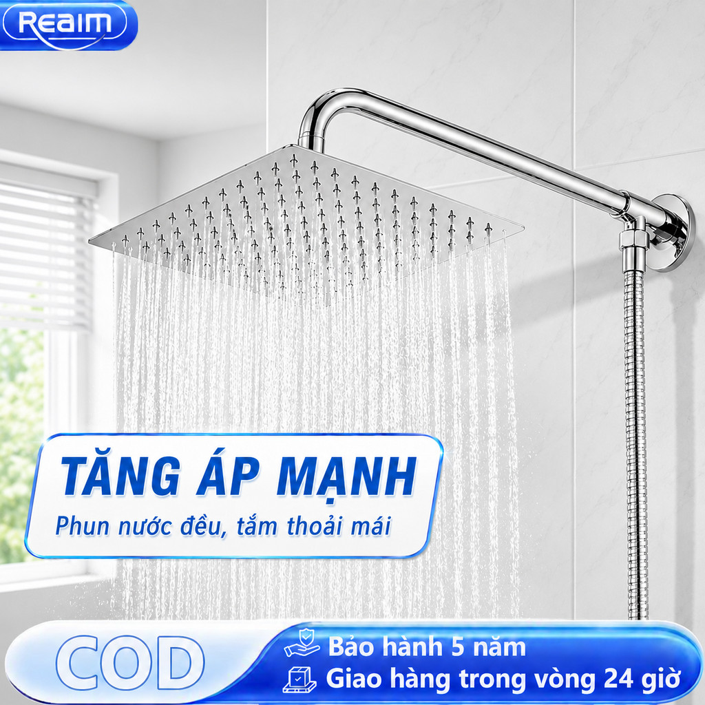 Bộ vòi sen tắm tăng áp bát sen tắm lớn bằng inox cao cấp cây sen tắm đục lỗ nano xả nước mạnh tiết kiệm nước