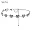 AqToCna Vintage Vàng Dây Xích Thắt Lưng Nữ Trái Tim Kim Loại Nữ Eo Punk Goth Thắt Lưng Nữ Mỏng Dây Thắt Lưng Quần Phụ Kiện AqToCna