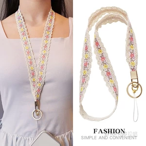 Boutique Handmade Phong Cách Trung Hoa Thêu Ren Điện Thoại Di Động Dây Mạnh Bền Đẹp Nữ Mặt Dây Chuyền Ngắn Ánh Sáng Sang Trọng Niche Tinh Tế