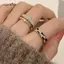 AqToCna Vintage Men Dầu Mở Nhẫn Vàng Cổ Vũ Nhẫn Ngón Tay Phụ Kiện Thời Trang Món Quà Trang Sức AqToCna