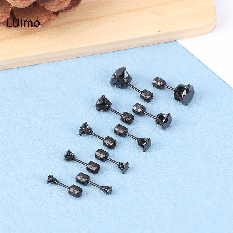 LUImo 3-8MM 1 Cặp Cubic Zirconia Titan Kim Cương Không Gỉ Zircon Bông Tai Dành Cho Nữ SBS