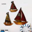 Linh hồn| Golden Hull Trang trí tàu cướp biển 3 chiếc Bộ nghệ thuật treo tường thuyền buồm hải lý mộc mạc – Tác phẩm điêu khắc tàu cướp biển bằng gỗ ven biển cho phòng ngủ Phòng tắm Trang trí nhà hồ Ocean Beac