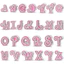 26 Màu Hồng Barbie Chữ Tiếng Anh Dây Hạt Lỗ Lớn, Hạt Hợp Kim Mới, Phụ Kiện Trang Sức DIY Hai Mặt, Vòng Tay