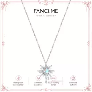 FANCIME "Soluna Nexus" Vòng cổ bạc hình kim cương giả tháng 6