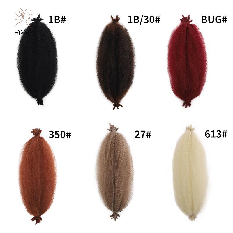 HNKMP 16 Inch Kinky Twist Marley Bện Móc Tóc Tổng Hợp Pre-Separated Springy Afro Twist Tóc Cho Bướm Locs Bím Tóc.