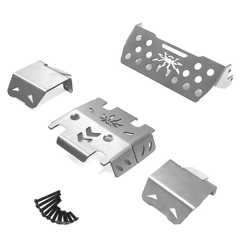 1 Bộ RC Xe Thép Không Gỉ Kim Loại Ốp Lưng Khung Xe Giáp Bảo Vệ Tấm Trượt HD6100 Cho Croboll 1 / 7 MK07 JK07 RC Xe Nâng Cấp Phần