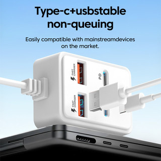 Ổ cắm điện đa cổng Elough PD30W Trạm sạc nhanh USB Hub Ổ cắm điện