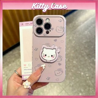 Ốp điện thoại hình mèo màu kẹo dễ thương cho iPhone 17 16 13 12 11 Pro Max 15 14 Plus Giá đỡ hình mèo KT dễ thương