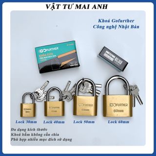 Khóa Việt Nhật GOFUTHER Siêu Bền, Không Gỉ, Ổ Khóa Cửa Bấm Vàng - Khóa Cổng, Khóa Tủ Tiền, khoá tủ đồ