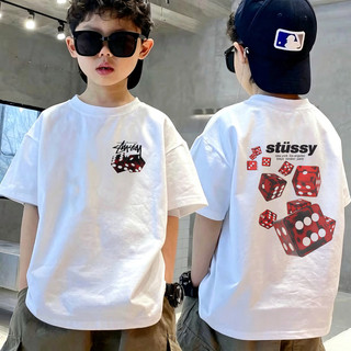 Áo Thun Trẻ Em Unisex In Xúc Xắc Thời Trang, Cotton Mềm, Áo Ngắn Tay, Phù Hợp Đi Học & Chơi, Cho Bé 3-12 Tuổi