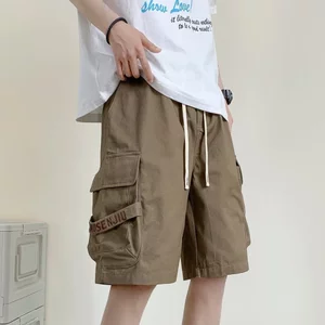 Quần short chở hàng mỏng mùa hè dành cho nam, Quần dài đến đầu gối nhiều túi hợp thời trang