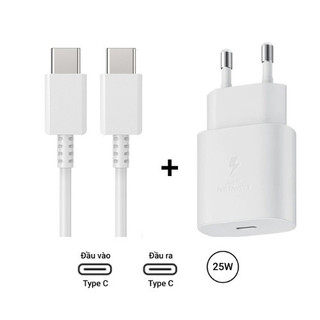 55Sạc nhanh 25W củ và dây Type C to Type C có công nghệ sạc PD nhanh không loạn cảm ứng