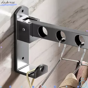Móc treo quần áo treo tường DAYBREAK, Móc treo lưu trữ treo tường bền bỉ, Tủ quần áo gấp bằng thép không gỉ Cặp đôi tại nhà