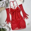 Bán buôn Dây Cổ Nơ Lưới Váy Ngủ Bộ Ba Mảnh Gợi Cảm Tinh Khiết Desire Với Găng Tay Bộ Đồ Lót Gợi Cảm