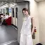 Sọc phong cách Hàn Quốc Thẩm mỹ Áo Vest không tay có dây đeo Thiết kế nơ Phong cách mới Vỏ bọc da dễ thương mùa hè