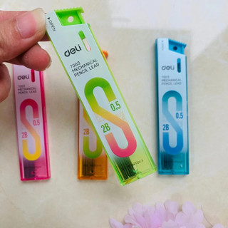 Combo 5 Ống Ruột Chì Kim Deli 0.5mm/0.7mm 2B E7003/E7004 – Nét Viết Đậm, Mượt, Khó Gãy