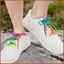 Dây giày màu cầu vồng tròn nhiều màu cho sneaker, dây buộc giày vui nhộn erkenai