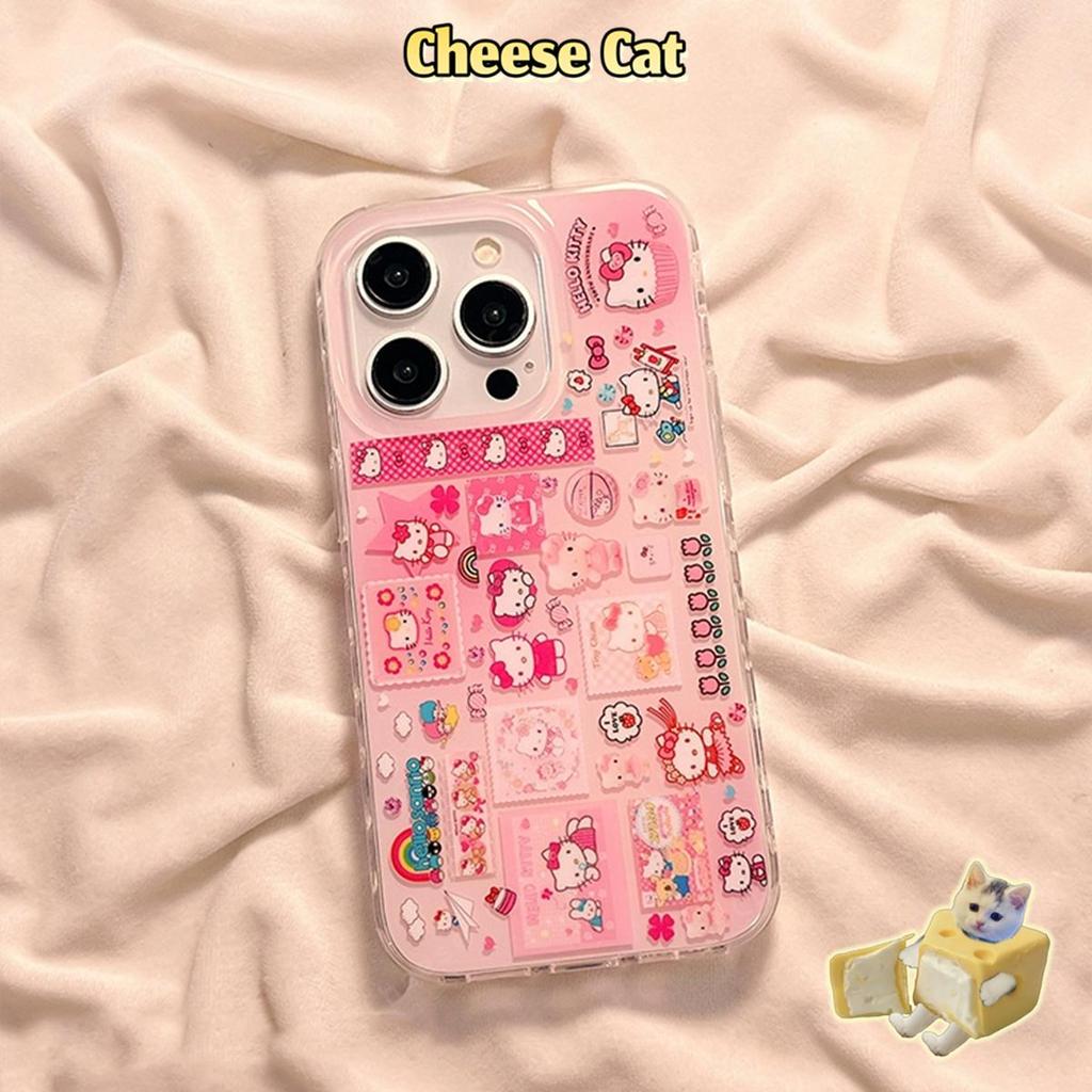 Ốp điện thoại hình Kitty màu hồng dễ thương cho iPhone 14 11 12 13 15 16E 17 Pro Max XR Xs Max 7 Plus 8 Plus 6 SE