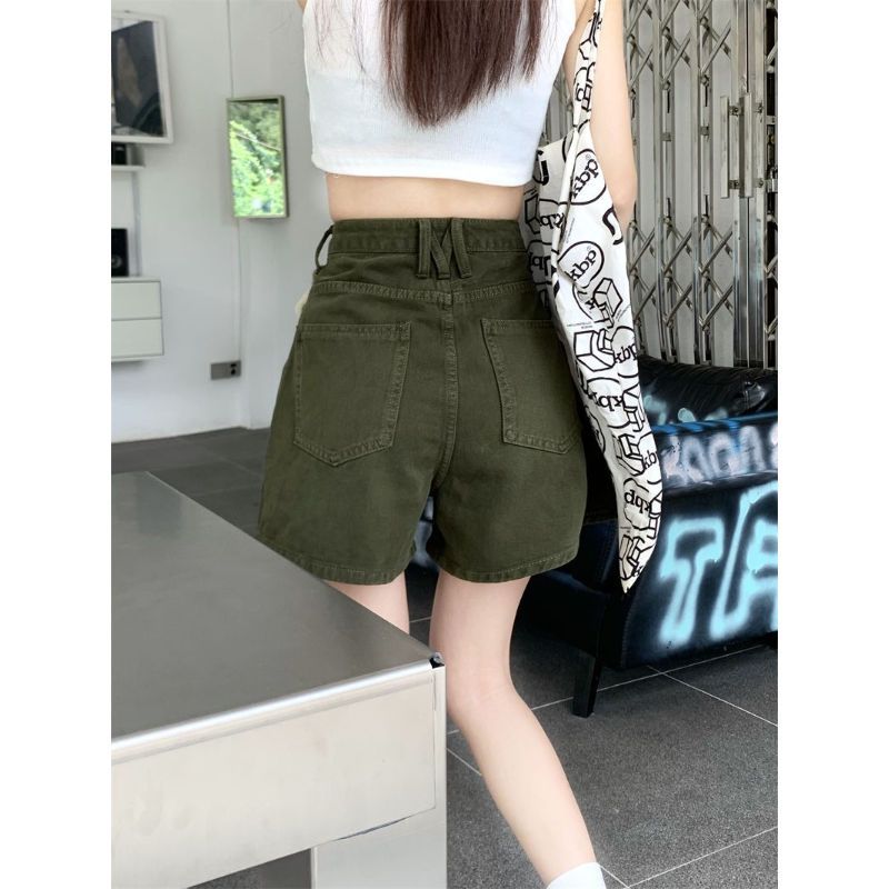 [Seckill trong thời gian có hạn] Quần short Denim xanh cổ điển dành cho nữ Mùa hè Phong cách mới Phiên bản Hàn Quốc Eo cao Slimer Look A-Line Uốn cạnh