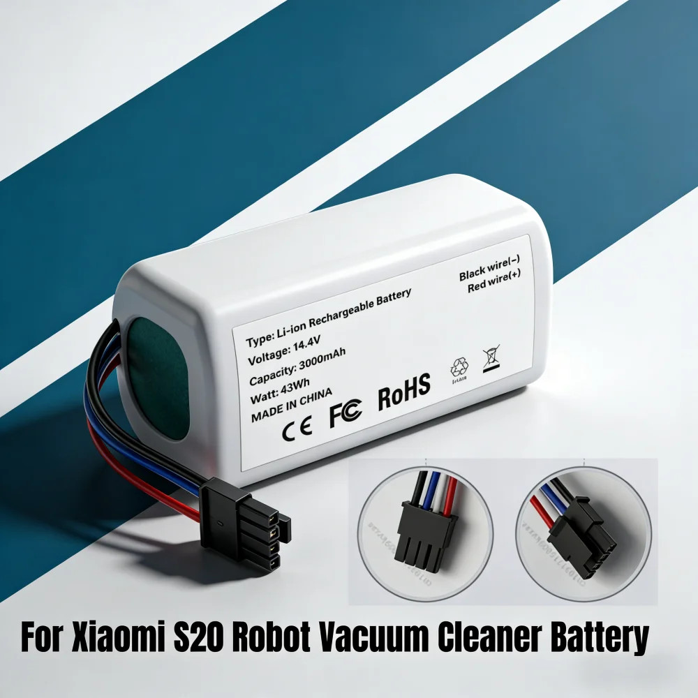 3200mAh cho Robot hút bụi Xiaomi S20 Robot quét độ bền Phụ tùng thay thế pin