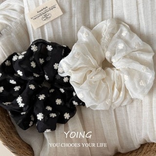 Yoing / Phong Cách Mới Phong Cách Hàn Quốc Thêu Hoa Scrunchy Dây Buộc Tóc Phong Cách Lười Scrunchy Phụ Kiện Tóc