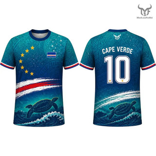 Cape Verde Cờ In Jersey Nam Mới Nhanh Khô Thoáng Khí Bóng Đá Huấn Luyện Đồng Phục Nam Nữ Dạo Phố